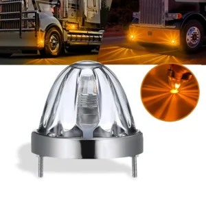 12-24V amber red glass watermelon LED marker light with IP67 waterproof performance for trucks and trailers