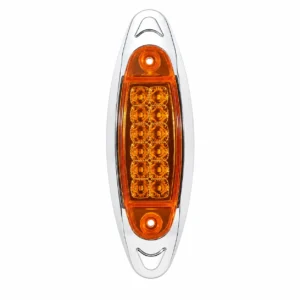 12LED 6 inch chrome truck trailer marker light with steady-on and strobe functions for trucks and trailers 12-24V