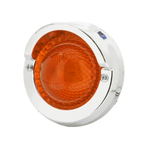 2.5 inch chrome truck trailer marker light with visor housing and diamond light effect
