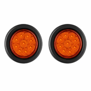 2 inch round LED truck marker light with removable rubber housing high low brightness and strobe function for trucks and trailers