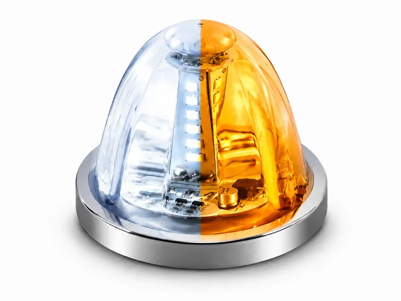 360 degree rotating dual-color watermelon LED marker strobe light for trucks and heavy duty vehicles