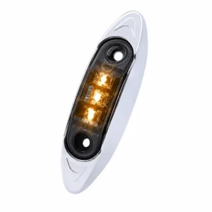 4 inch 3LED truck marker light with chrome housing smoked lens and amber light for trucks and trailers
