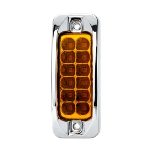 4 inch amber 12LED chrome marker light with high low brightness and strobe function for trucks and trailers