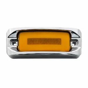 4 inch amber chrome marker light with light guide high low brightness and strobe function for trucks and trailers 12-24V