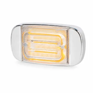 illuminated 4 inch chrome truck trailer marker light with steady-on and strobe lighting modes for trucks and trailers 12-24V