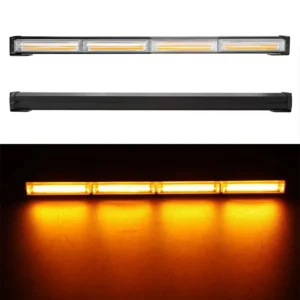 4-module LED strobe light bar with steady-on and multiple flashing modes for trucks emergency warning with cigarette lighter plug