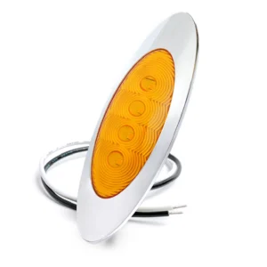 6.5 inch 16LED chrome marker light with high low brightness and strobe functions for trucks and trailers 12V 24V