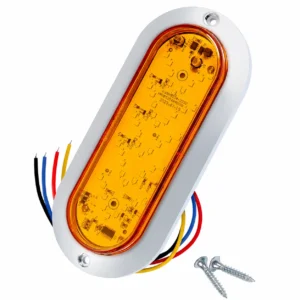 6 inch chrome oval LED tail light with high low brightness and sequential flash for trucks pickup trucks RVs and trailers