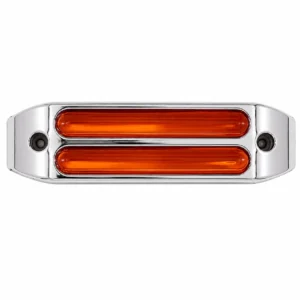 6 inch dual bar chrome truck trailer marker light with steady-on and strobe functions for trucks and trailers 12-24V
