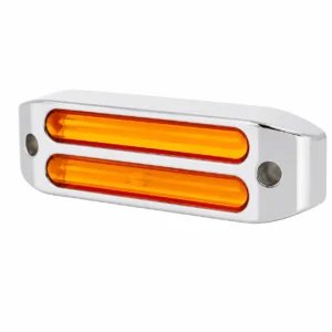 illuminated 6 inch dual bar chrome truck trailer marker light with steady-on and strobe functions 12-24V