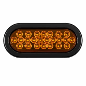 6 inch oval LED tail light with black rubber housing easy installation high low brightness and flash function for trucks pickup trucks RVs and trailers