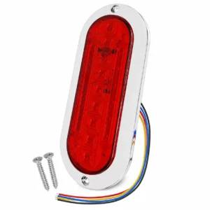 6 inch red oval LED tail light with high low brightness and strobe function for trucks trailers pickup trucks RVs and boats
