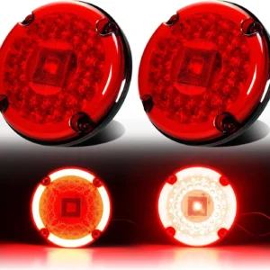 7 inch round red LED tail light with high low brightness for pickup trucks off-road vehicles and trailers