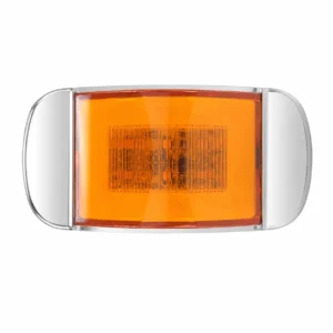 amber LED marker light with light guide chrome housing dual brightness and strobe function for trucks and trailers