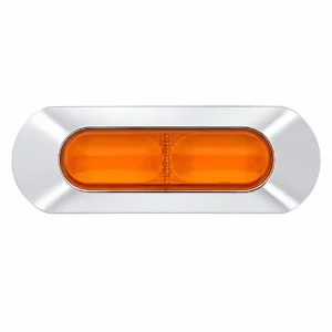 chrome mini LED marker light with steady-on and strobe functions for trucks and trailers 12-24V