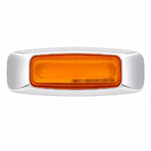 chrome mini LED marker light with steady-on and strobe functions for trucks and trailers 12-24V