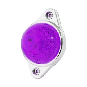 purple LED truck marker light with chrome diamond housing steady-on and strobe functions for trucks and trailers 12-24V
