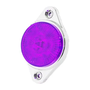 purple round LED truck trailer marker light with chrome housing for trucks and trailers 12V 24V