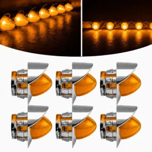 3/4 inch bullet LED marker light with chrome housing for trucks trailers and heavy duty vehicles