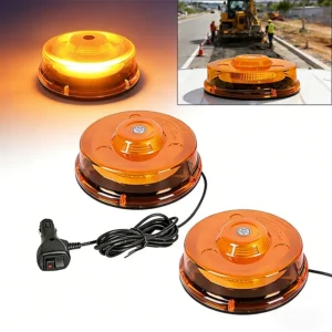 UFO LED strobe beacon warning light with magnetic base and cigarette lighter plug for trucks and emergency vehicles